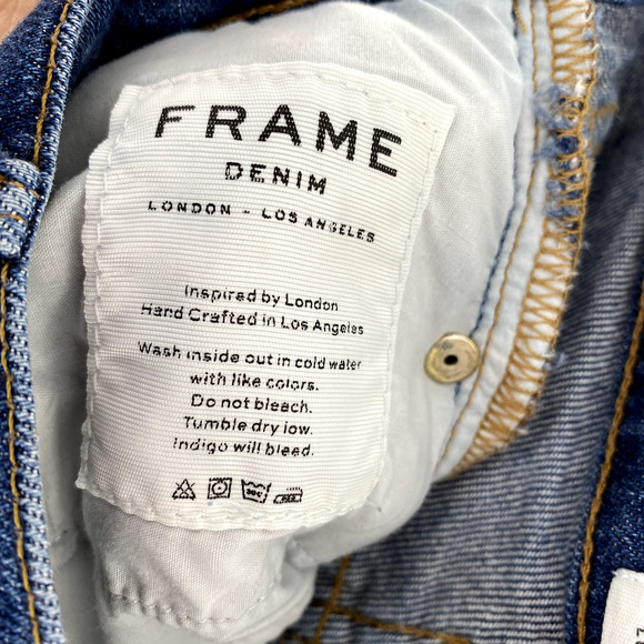 Frame Denim Le High Skinny Ankle Womens Size 26 Jeans Blue Distressed Tapered - Picture 8 of 12